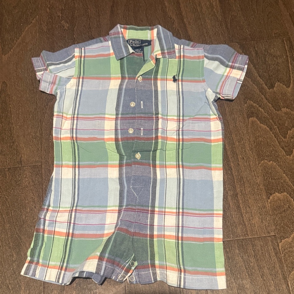 Polo by Ralph Lauren Kids Plaid Shirt - Green, Blue, and White